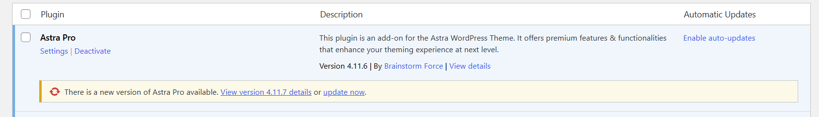 Astra Pro Update Now