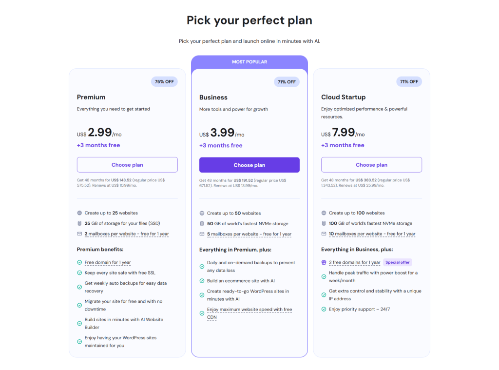 Hostinger Pricing